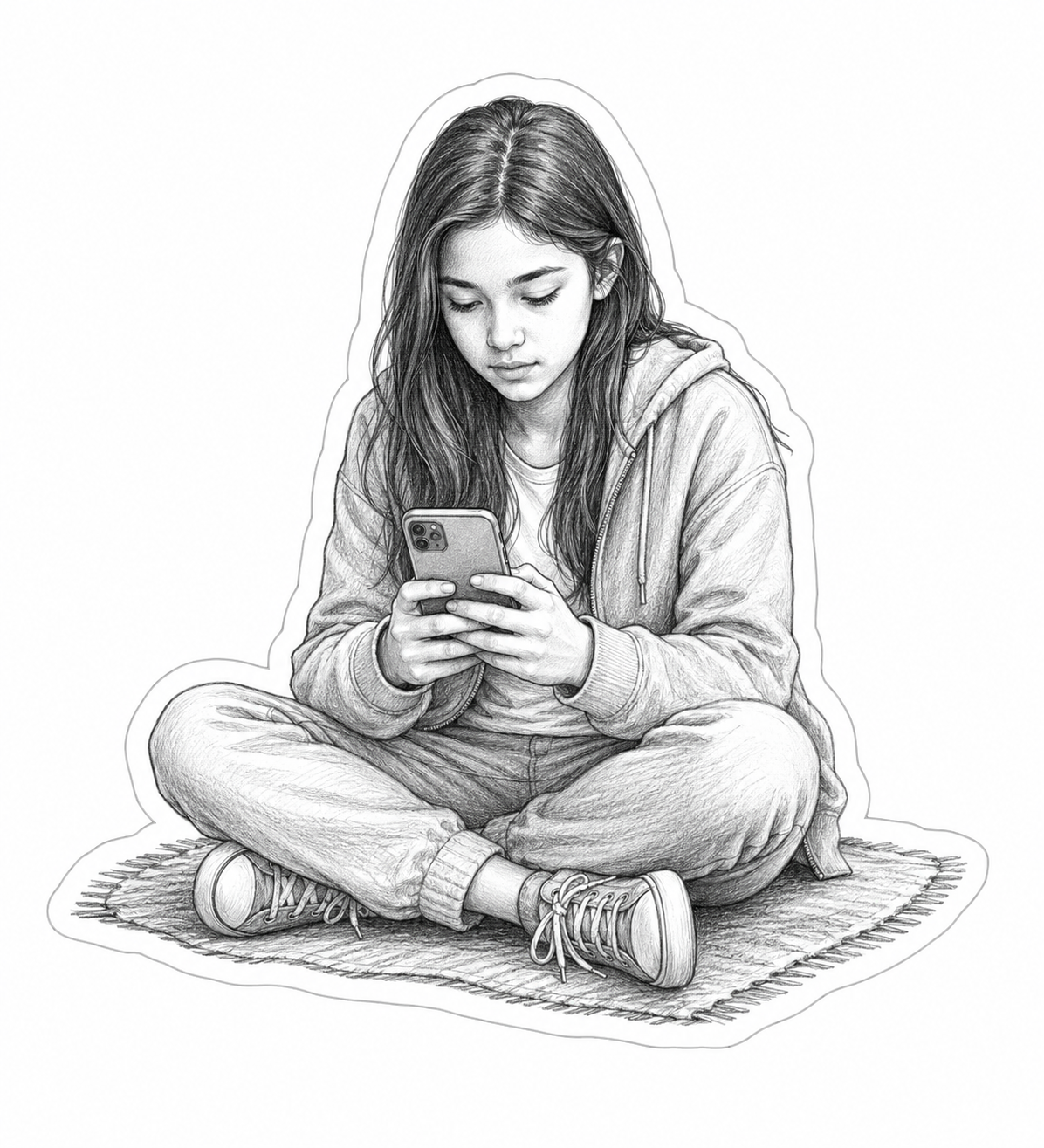Young person using a phone